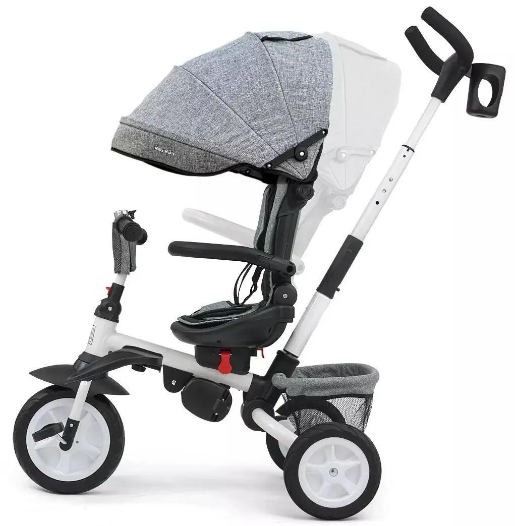Tricicleta 6in1 Milly Mally Stanley Rubber (Grey) - 3
