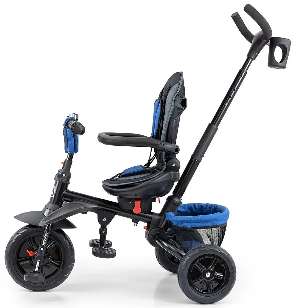 Tricicleta 6in1 Milly Mally Stanley Rubber (Navy/Black) - 6