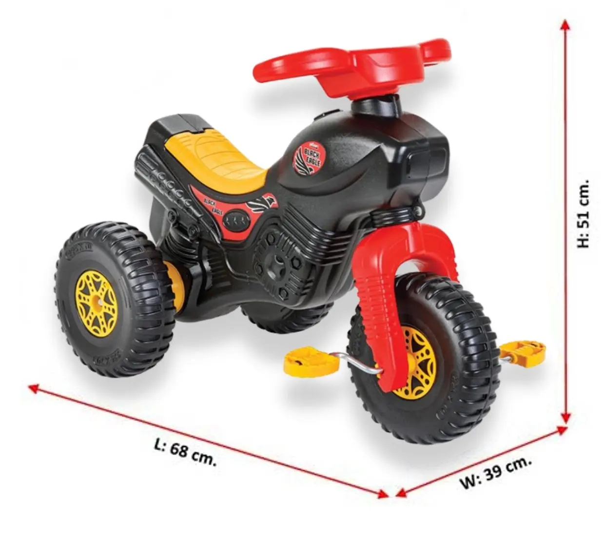 Tricicleta Pilsan Black Eagle (Black/Red) - 2