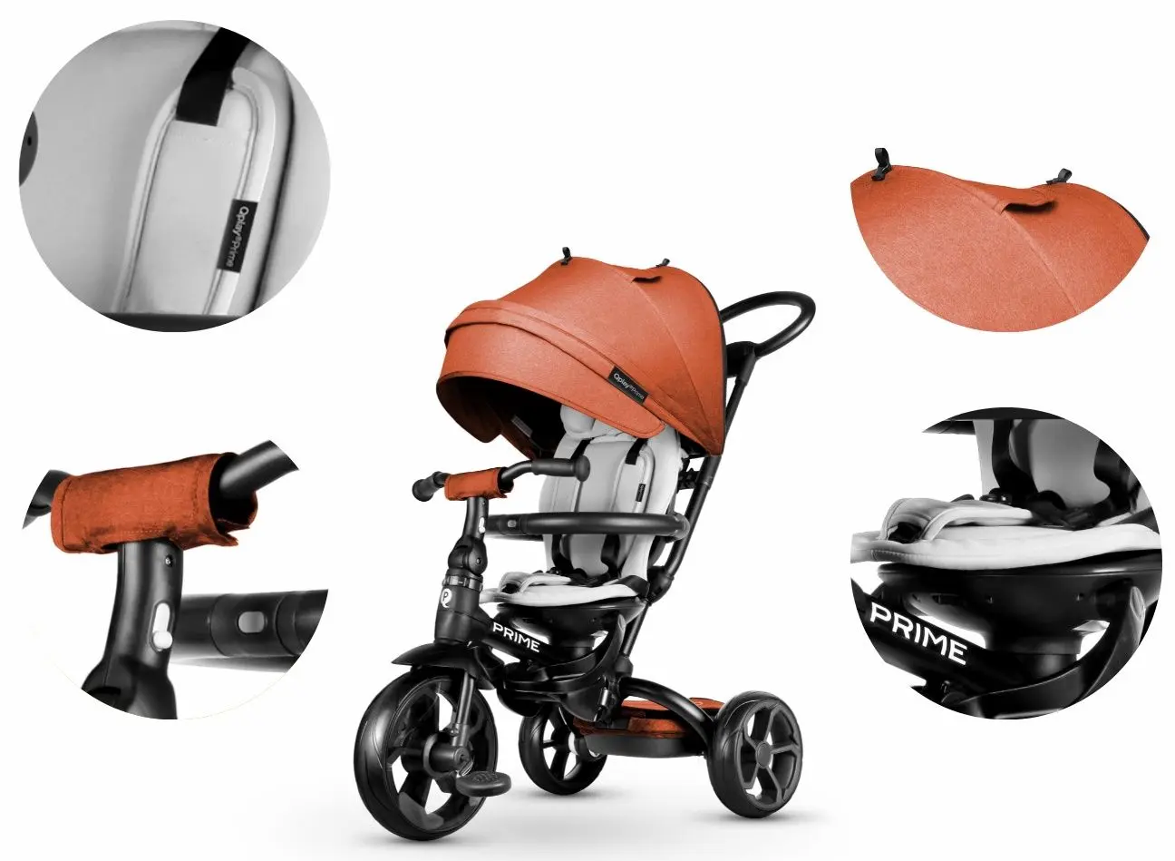 Tricicleta 6in1 Qplay New Prime (Orange) - 7