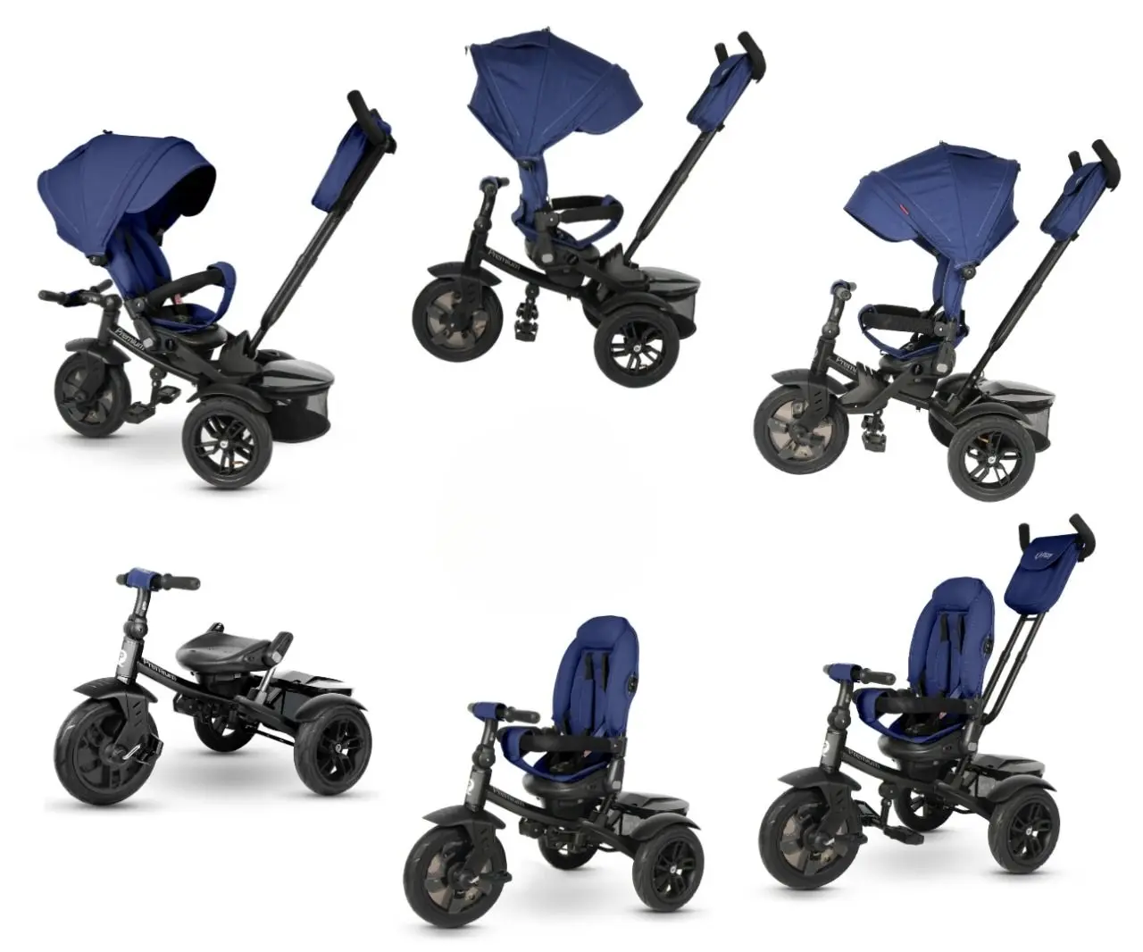 Tricicleta 6in1 Qplay Premium (Navy/Blue) - 9