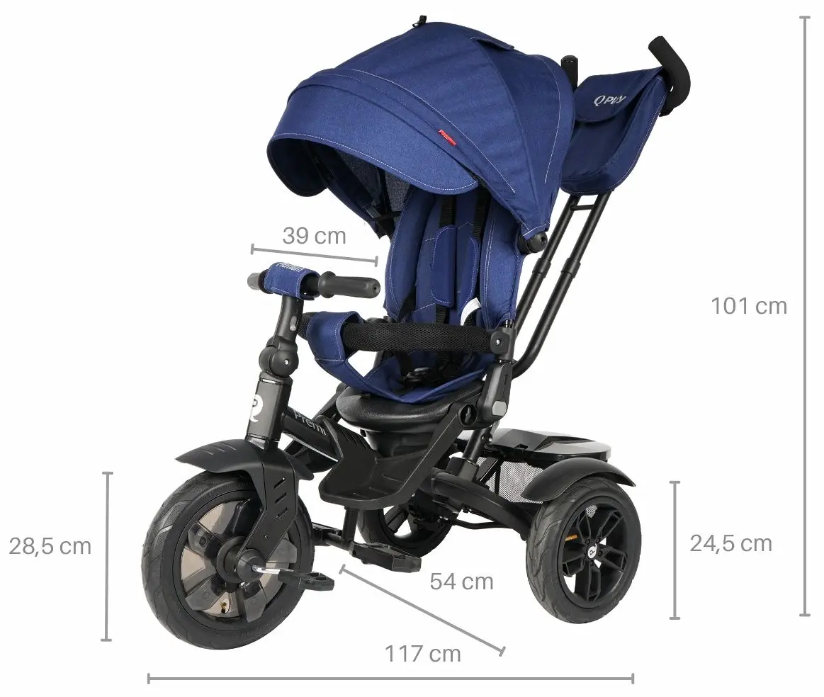 Tricicleta 6in1 Qplay Premium (Navy/Blue) - 10
