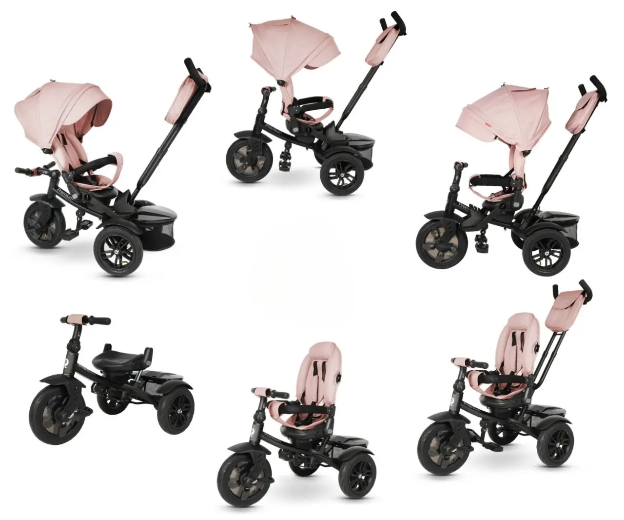Трехколесный велосипед 6в1 Qplay Premium (Pink) - 9