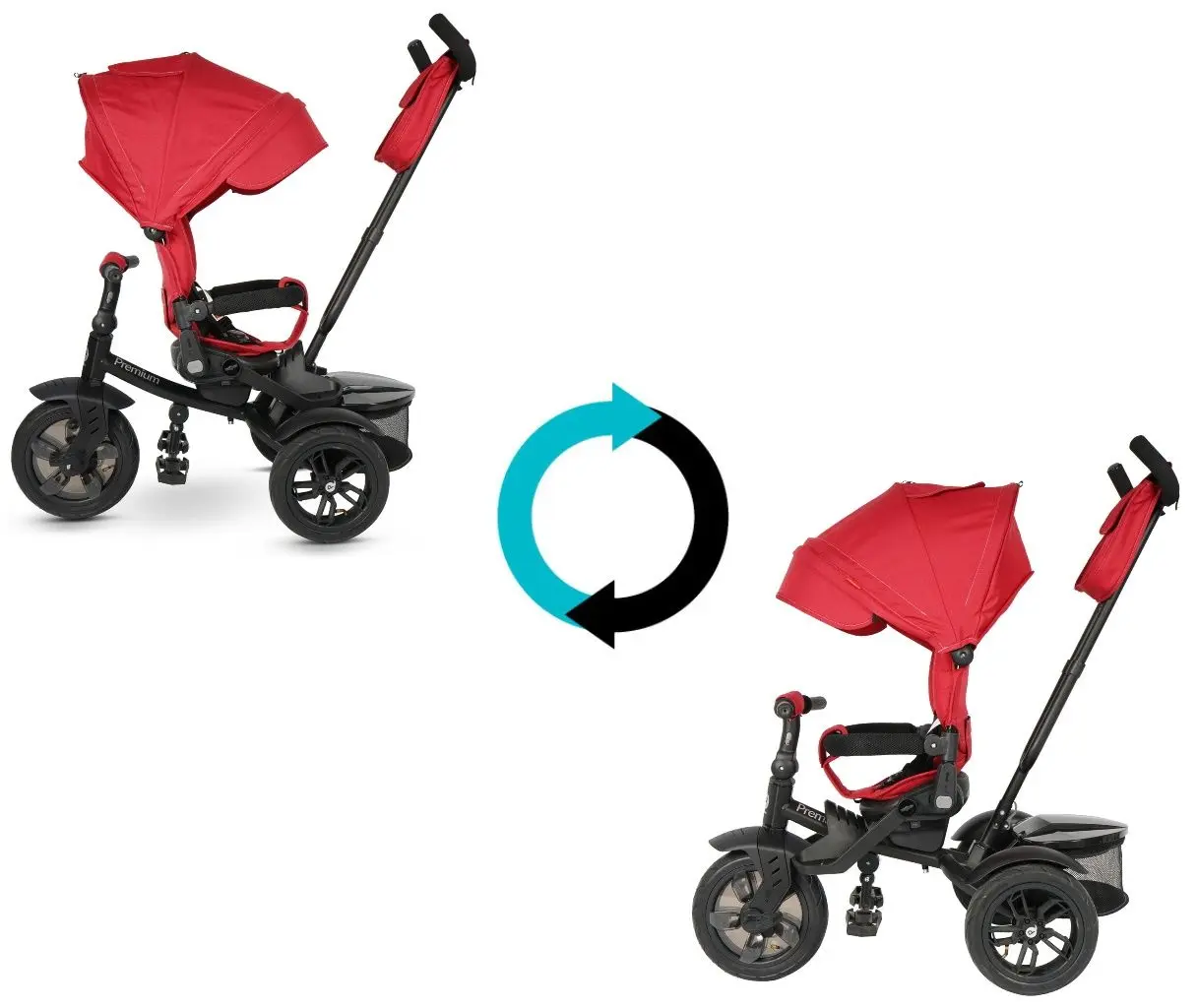 Трехколесный велосипед 6в1 Qplay Premium (Red) - 7