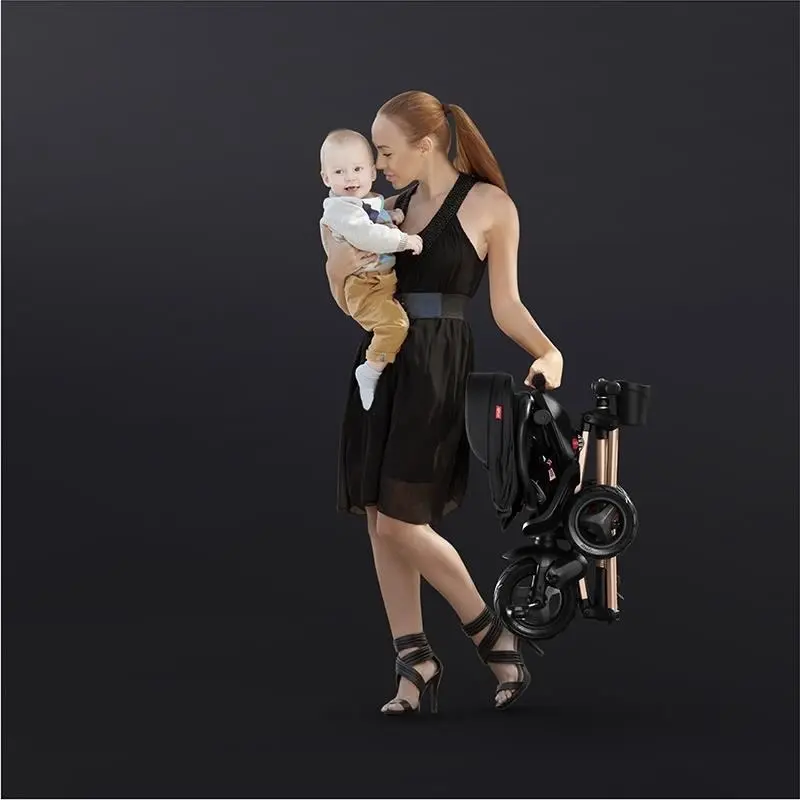 Tricicleta Qplay Nova Air Gold Limited Edition (Black/Gold) - 6