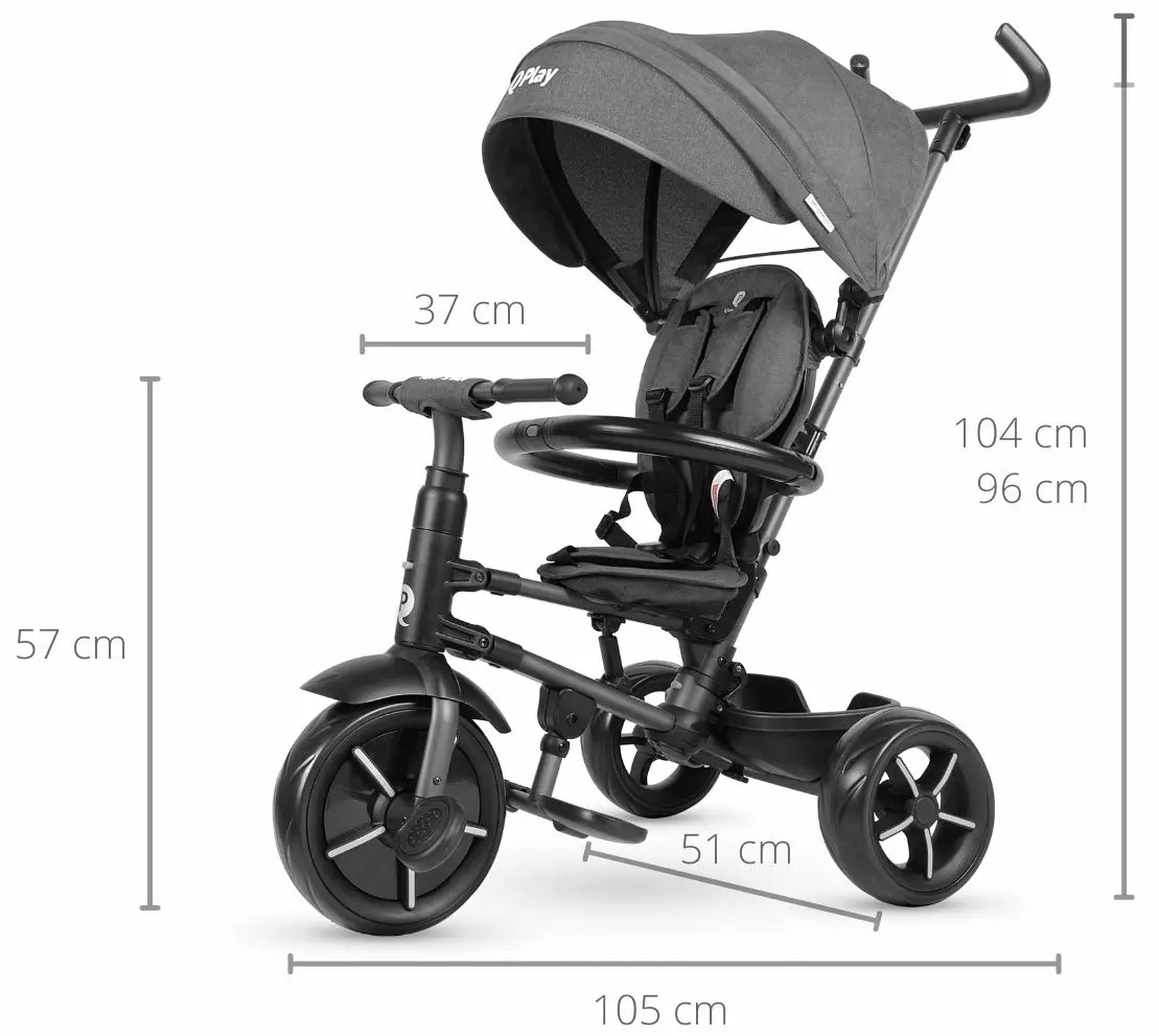 Трехколесный велосипед Qplay Rito Star (Black) - 9