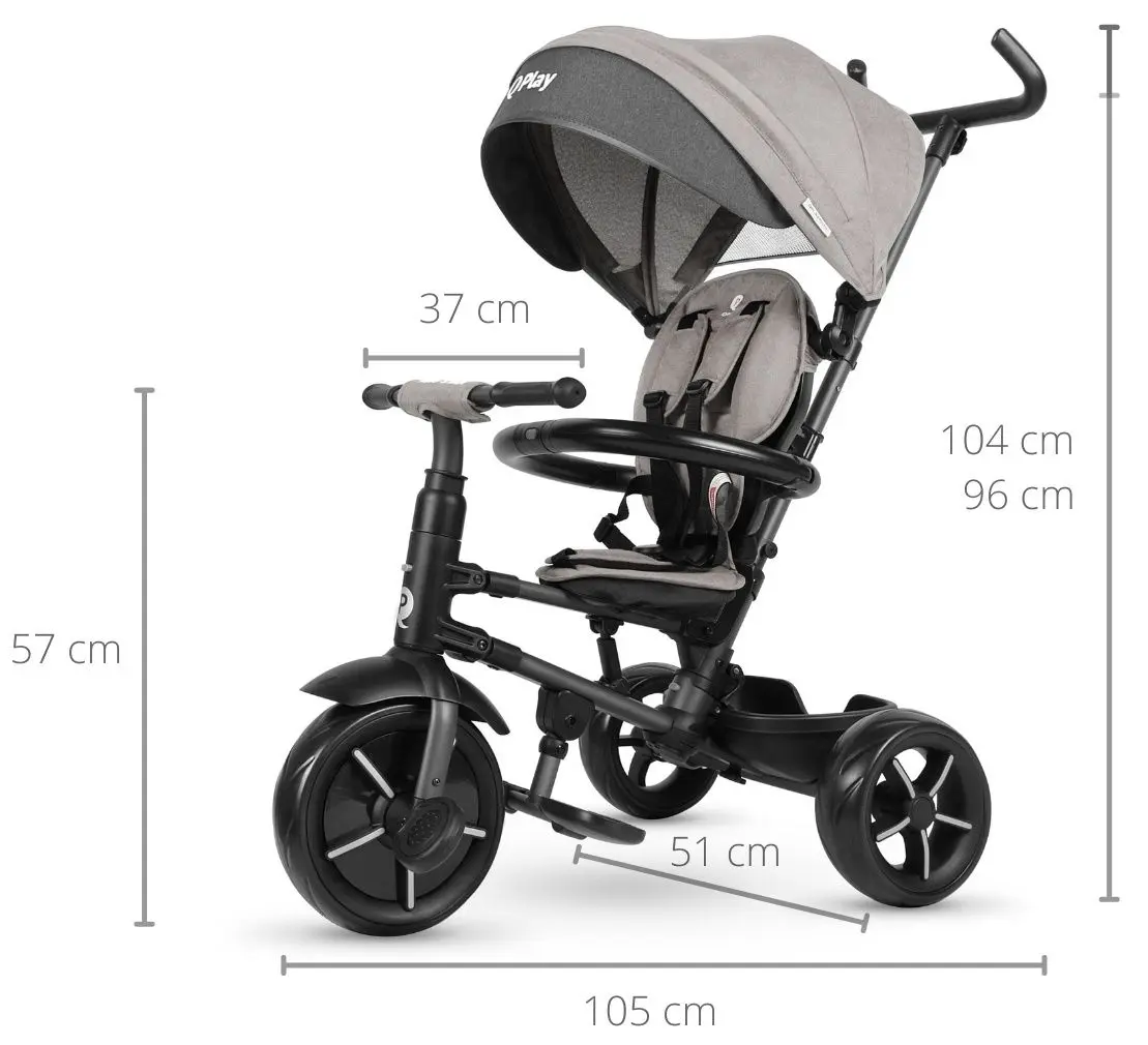 Трехколесный велосипед Qplay Rito Star (Grey) - 9