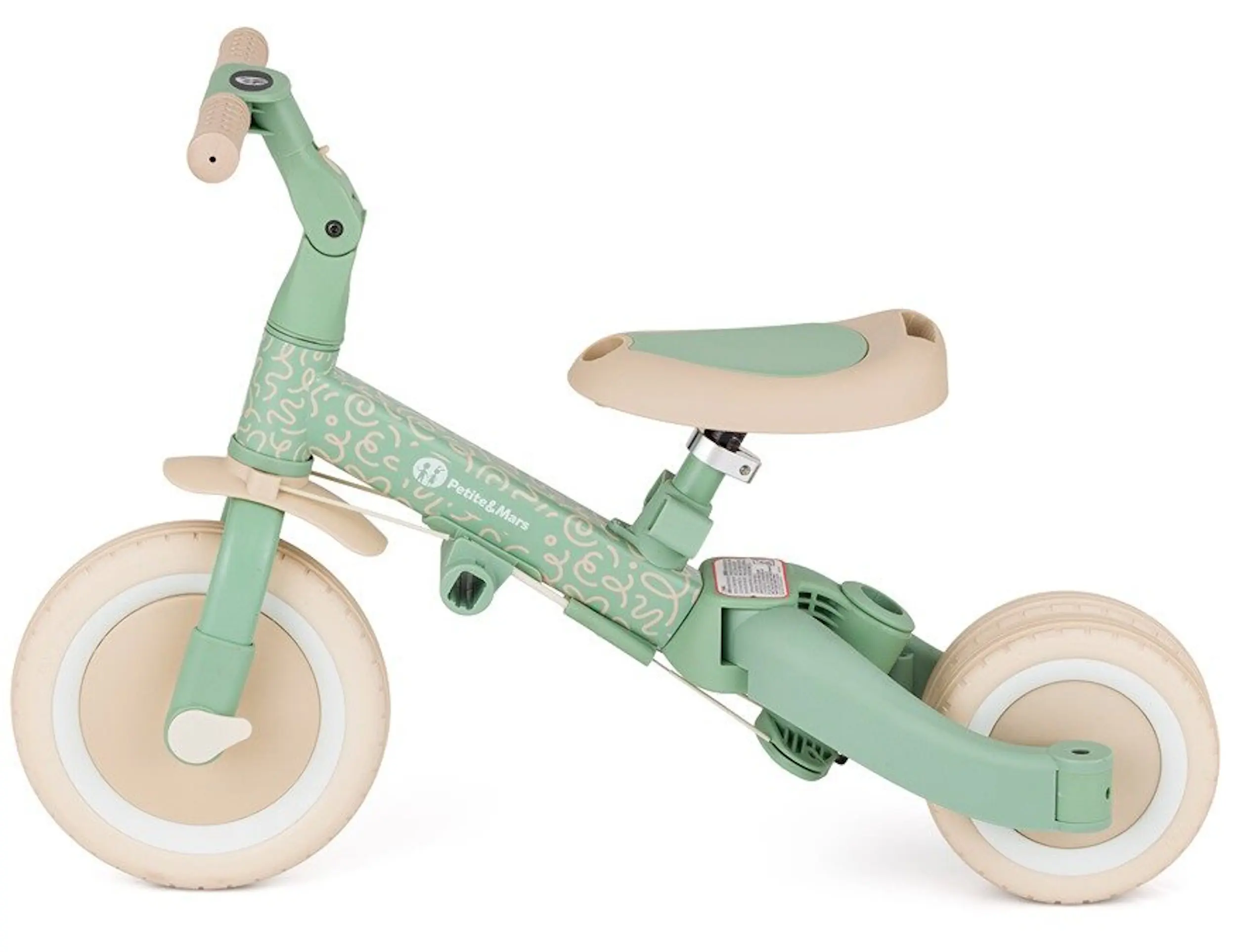Трехколесный велосипед 5в1 Petite&Mars Turbo Plus (Green Twist) - 5