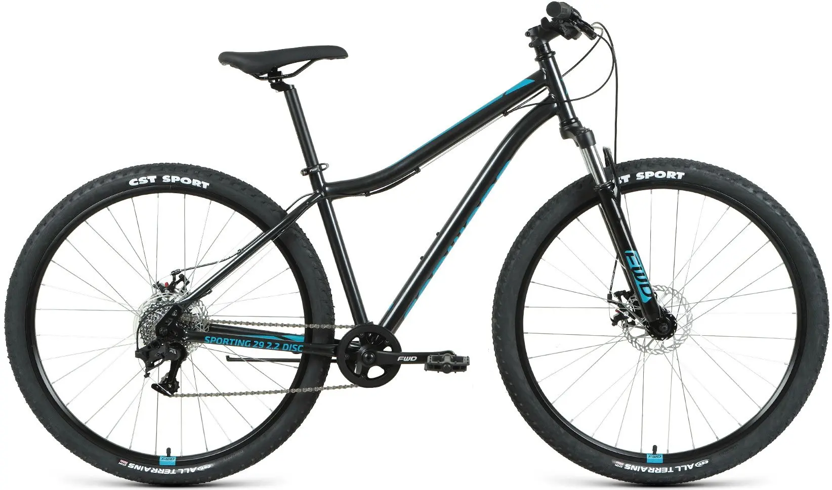 Bicicleta Forward Sporting 29 2.2 17 Disc (Black/Turquoise)