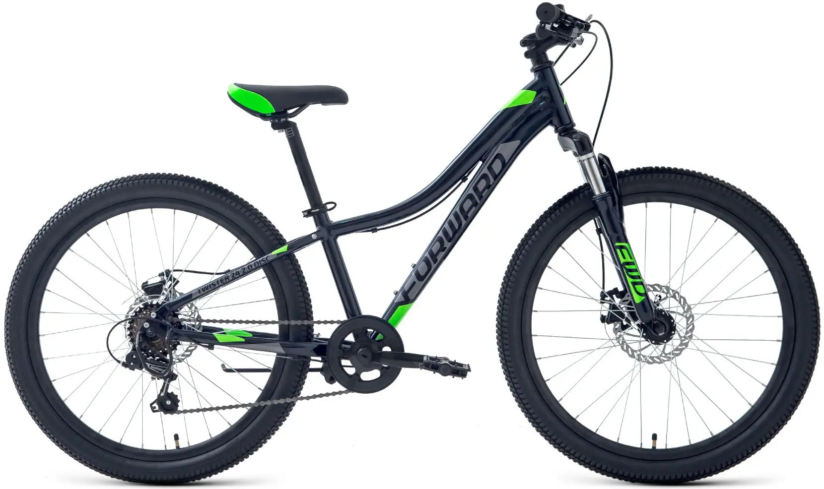 Велосипед Forward Twister 24 2.2 (Black/Bright Green)