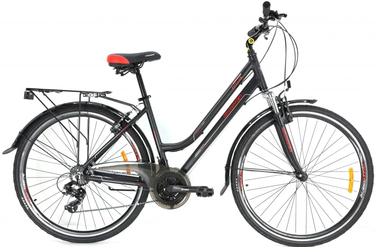 Bicicleta Crosser City 700C 28 18 GD-SKD (Black/Red)