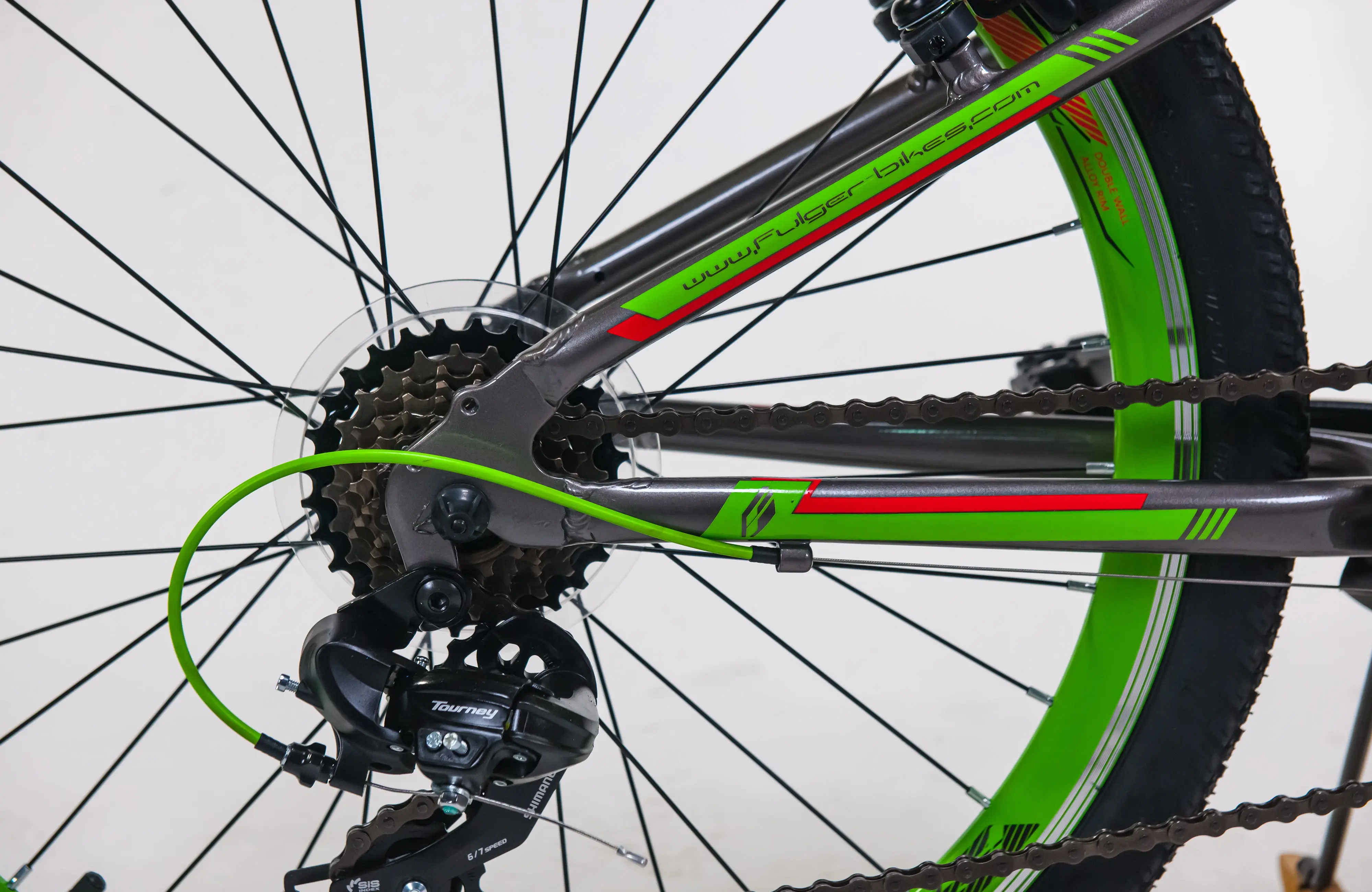 Bicicleta Fulger Apollo 24 (Green/Red/Black) - 3