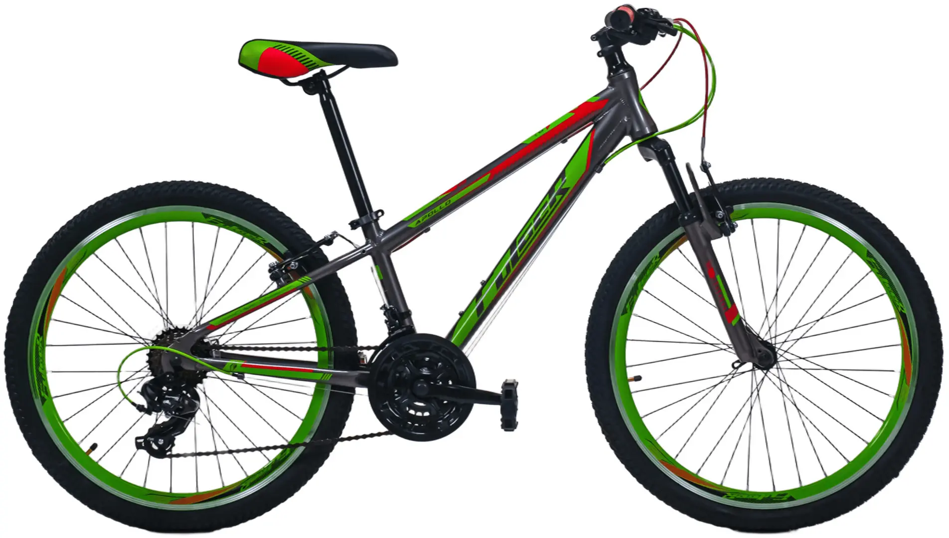 Bicicleta Fulger Apollo 24 (Green/Red/Black)