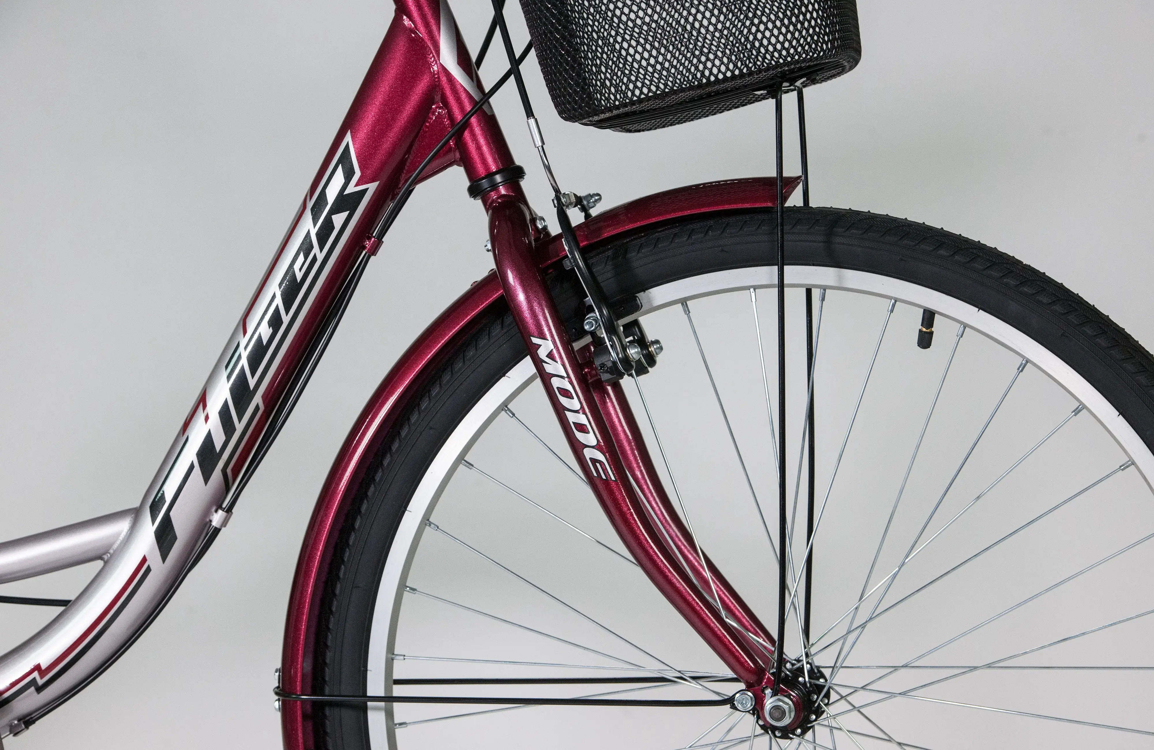 Bicicleta Fulger Street 1.0 26 (Silver/Burgundy/Black) - 2