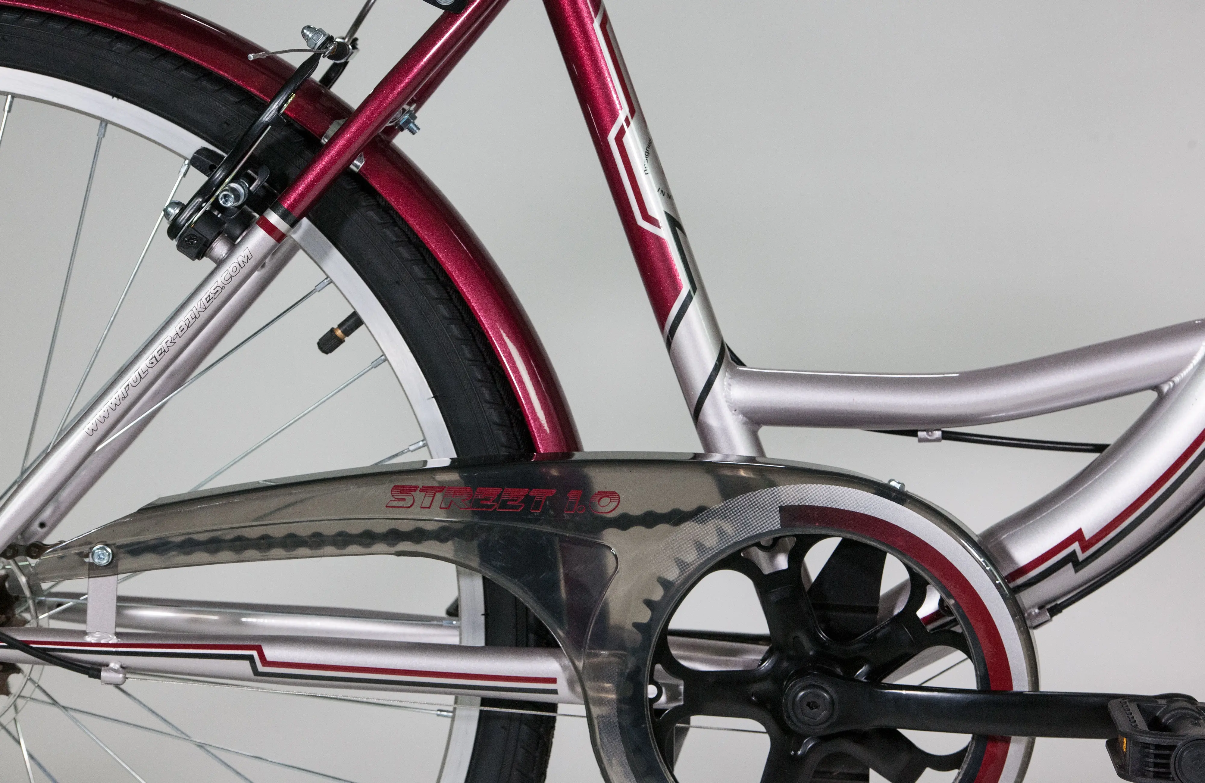 Bicicleta Fulger Street 1.0 26 (Silver/Burgundy/Black) - 3