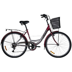 Bicicleta Fulger Street 1.0 26 (Silver/Burgundy/Black)