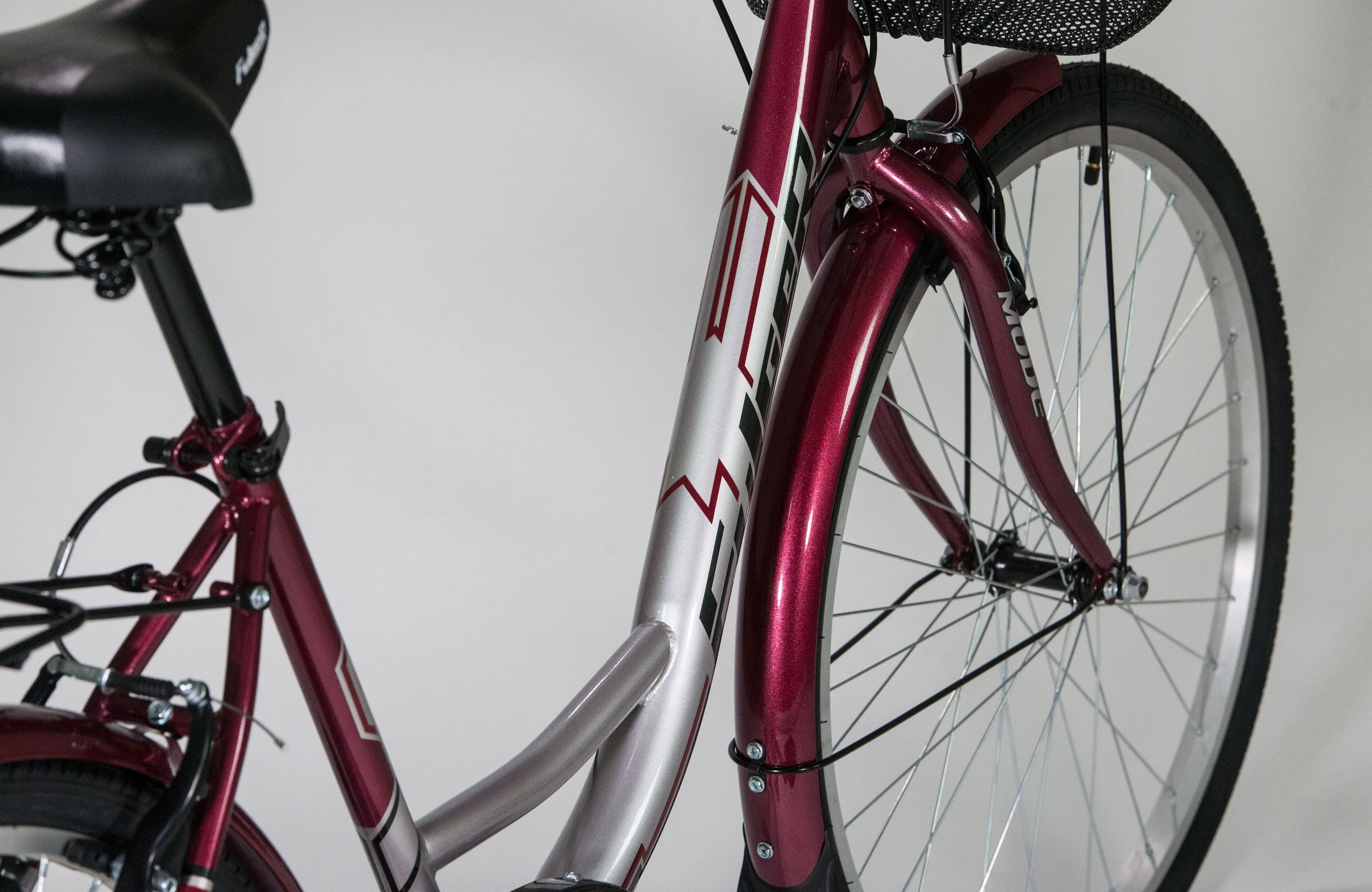 Bicicleta Fulger Street 1.0 26 (Silver/Burgundy/Black) - 4