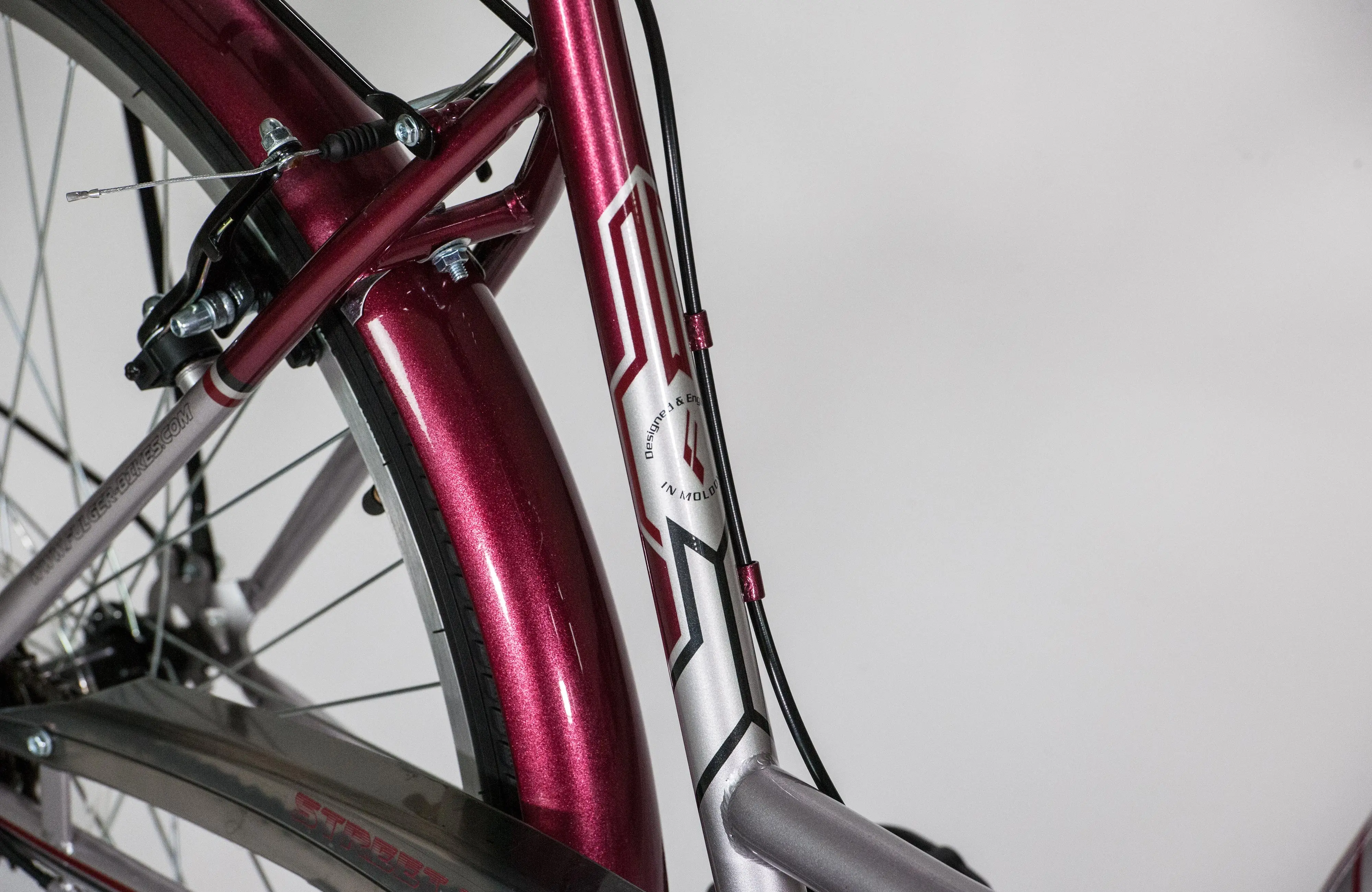 Bicicleta Fulger Street 1.0 26 (Silver/Burgundy/Black) - 7