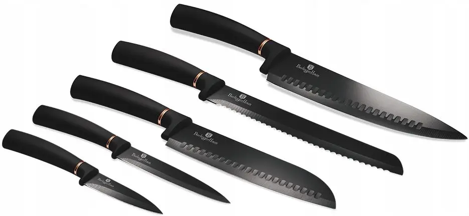 Набор ножей + разделочная доска Berlinger Haus BH 2550 (Black/Rose Gold)