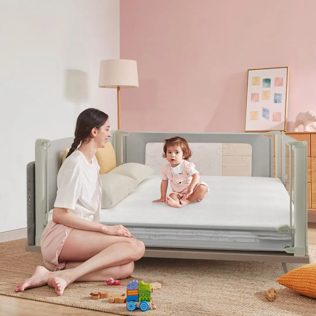 Bariera de protectie pentru pat Costway BB5645 150cm (Grey)