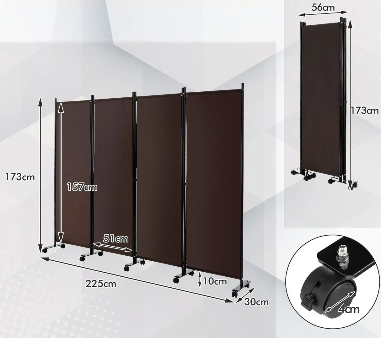 Paravan de camera Costway JV10724CF (Brown)