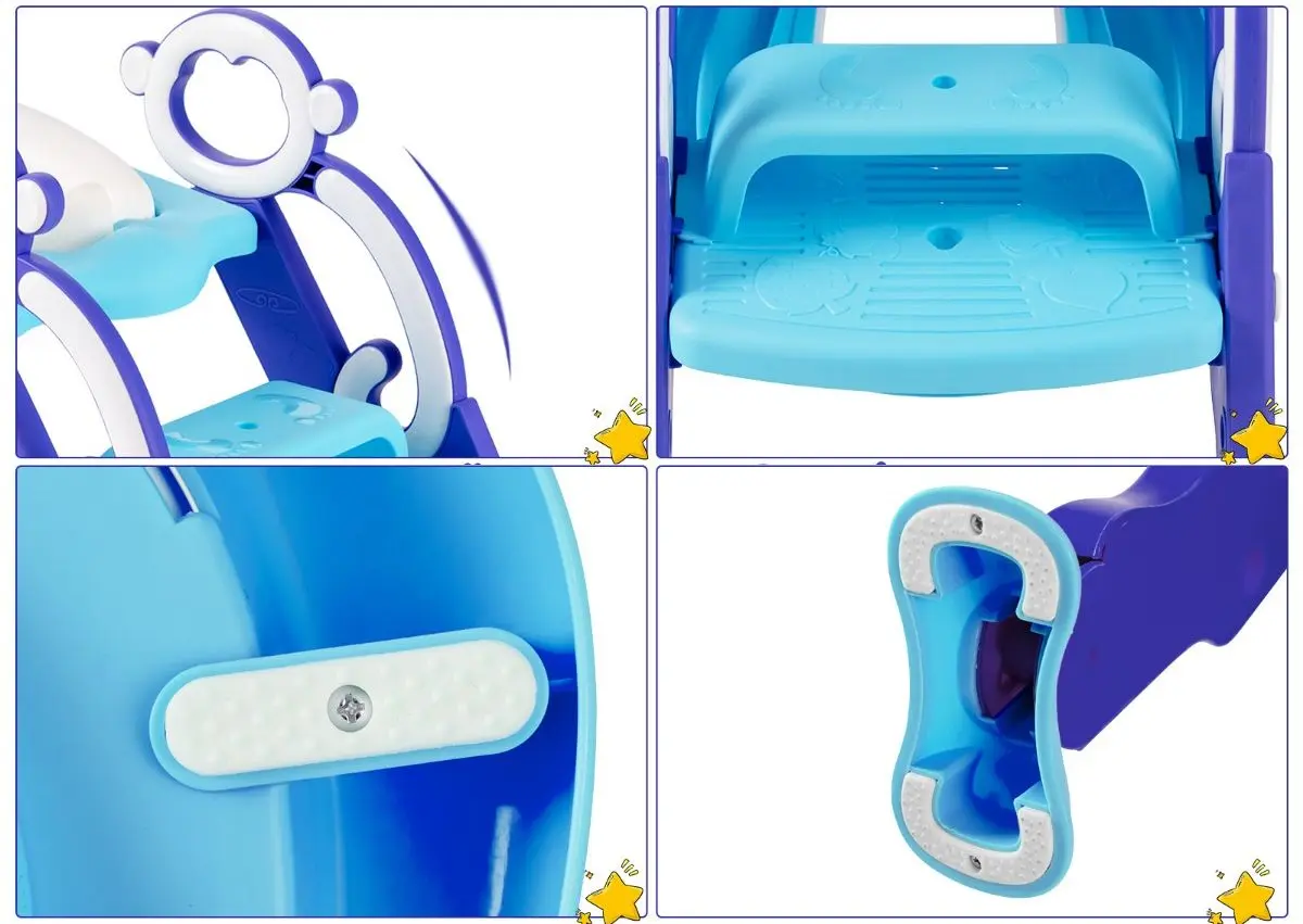 Сиденье для унитаза с лестницей Costway BB5486PU (Blue/Purple) - 7
