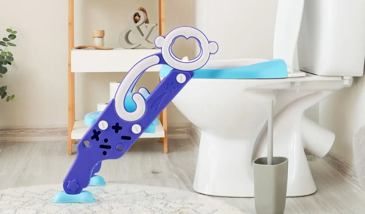 Сиденье для унитаза с лестницей Costway BB5486PU (Blue/Purple) - 2