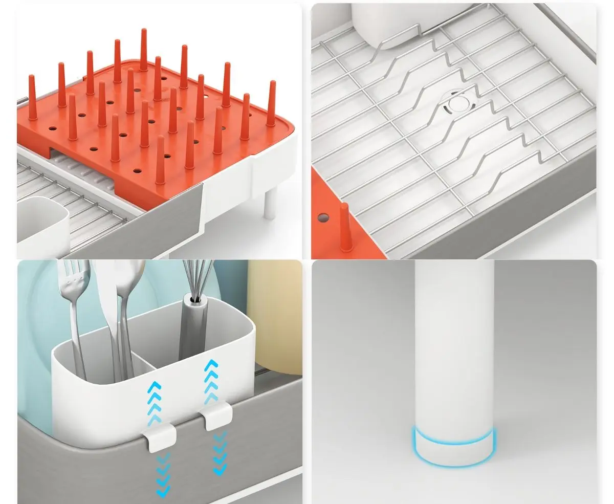 Сушилка для посуды Costway KC55531 (White/Orange)