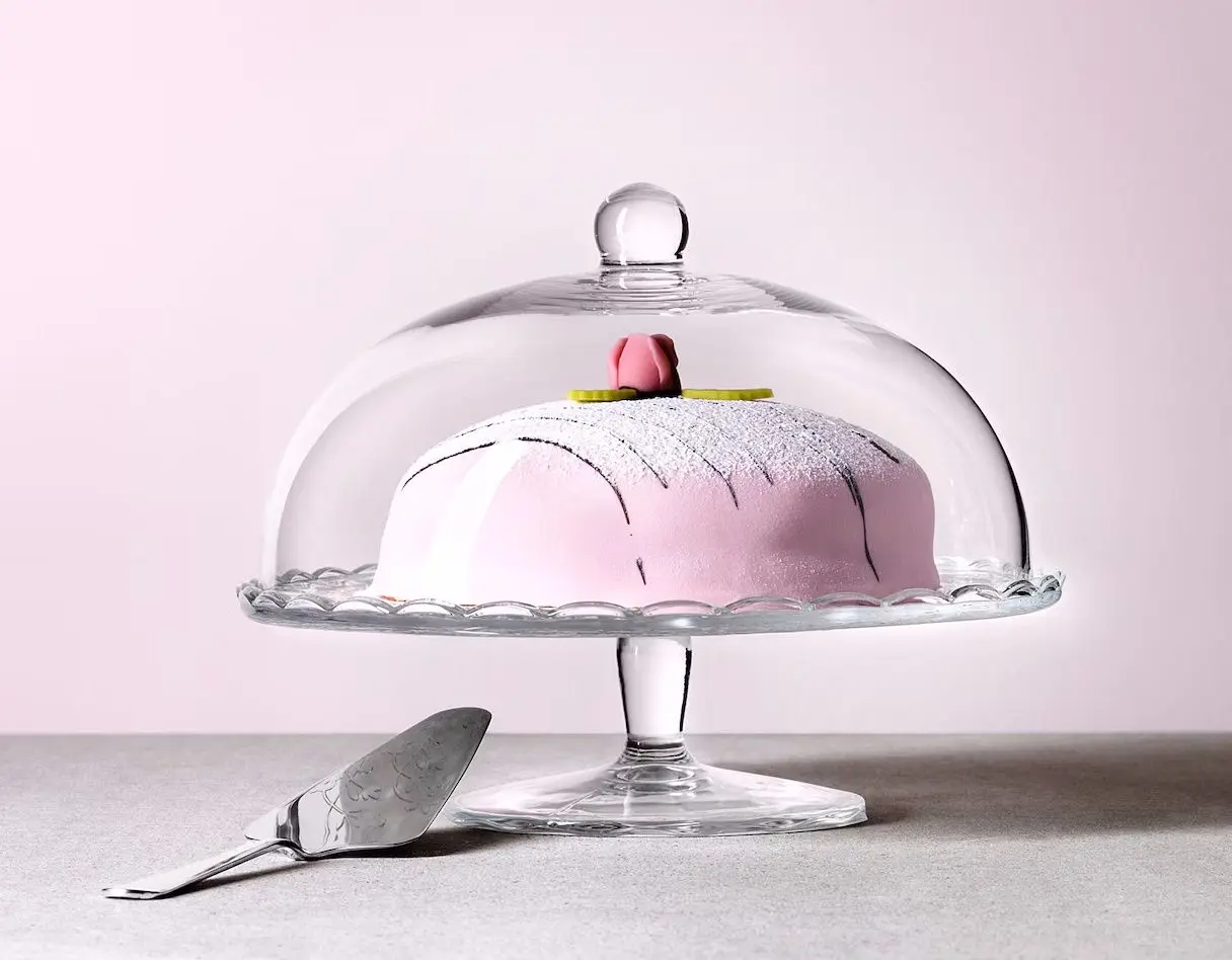 Platou pentru desert cu capac Ikea Arv Brollop 29cm (Transparent)