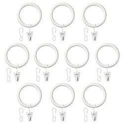 Set inele perdea cu clips si carlig Ikea Syrlig 38mm (Alb)