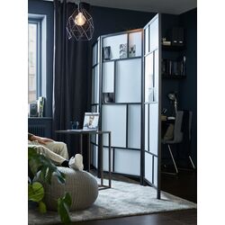Paravan de camera Ikea Risor 216x185 (Alb/Negru) Thumb