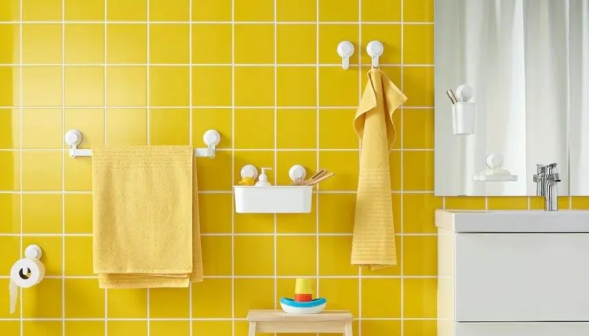 Suport prosoape cu ventuza Ikea Tisken (Alb)