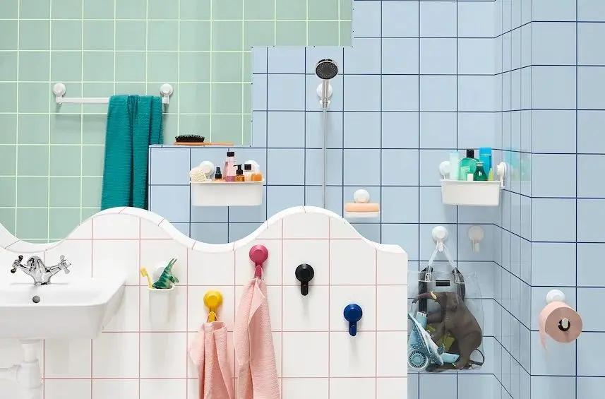 Suport prosoape cu ventuza Ikea Tisken (Alb)