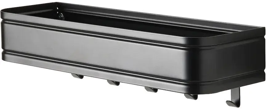 Вешалка с полкой Ikea Lillasjon 5 крючков (Черный)