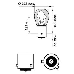 Набор автомобильных ламп накаливания Philips Vision PY21W 12V BAU15s 12496 Thumb