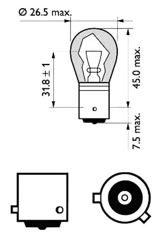 Набор автомобильных ламп накаливания Philips Vision PY21W 12V BAU15s 12496
