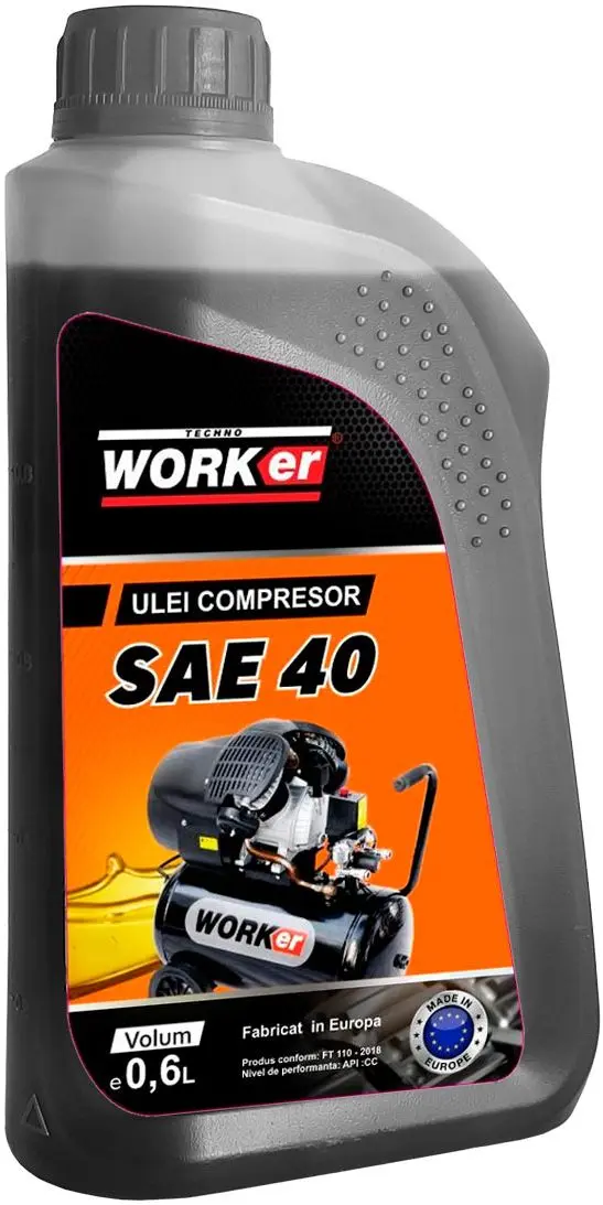 Ulei pentru compresor TechnoWorker SAE 40 0.6L VOR57810