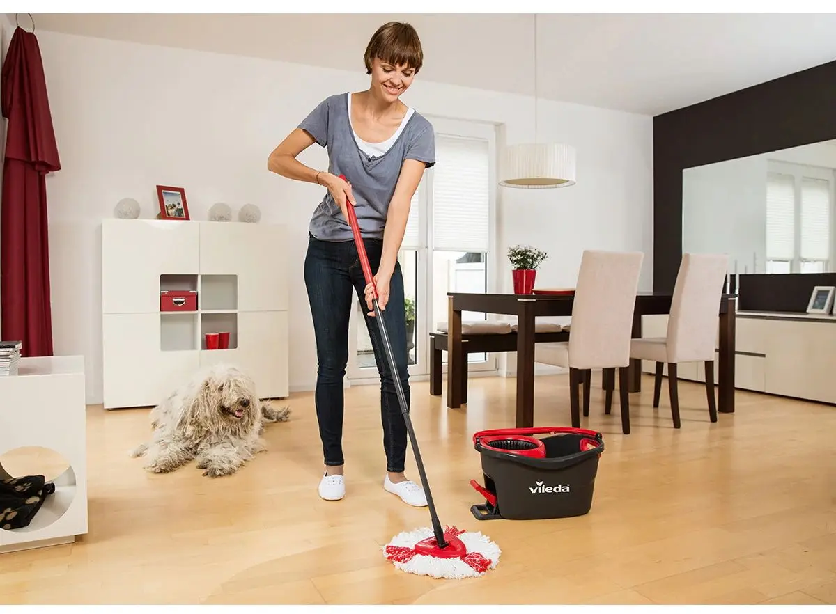 Набор швабра + ведро Vileda Turbo (Black/Red)