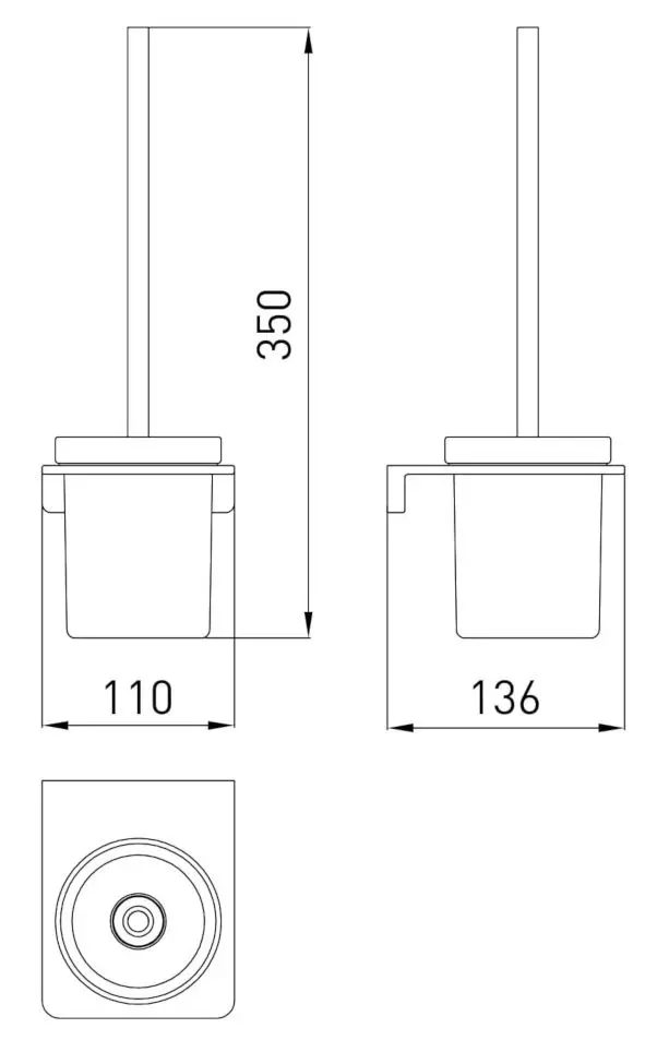 Perie de toaleta Volle Solo 2510.250102 (Nickel)