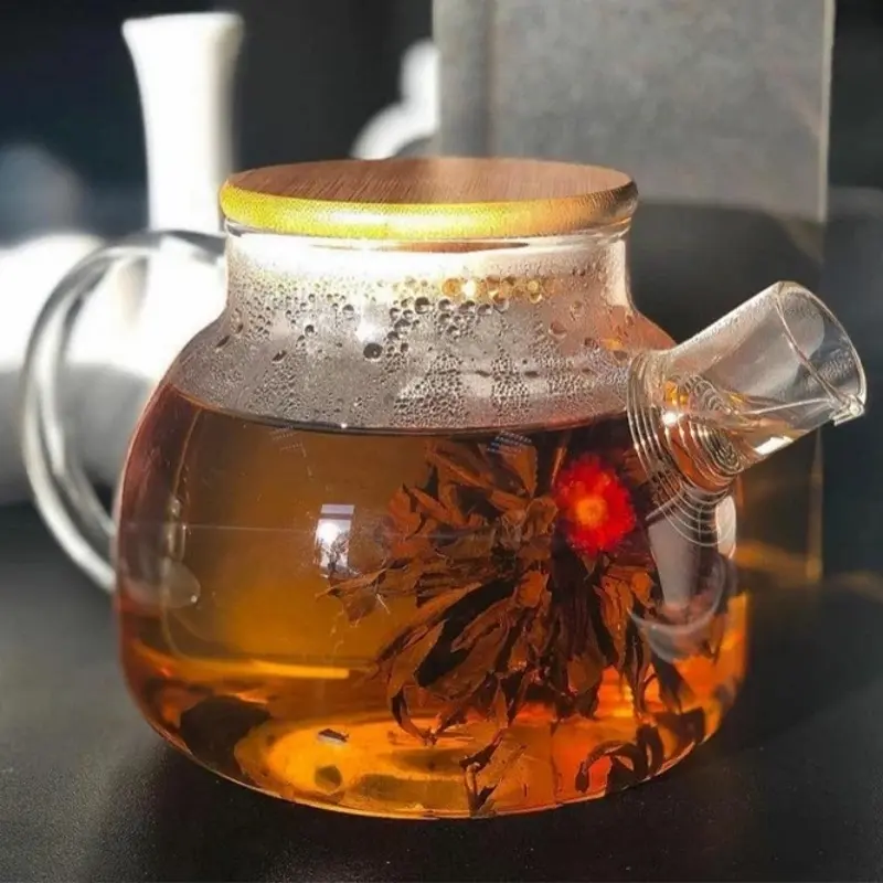 Заварочный чайник Ardesto Midori AR3010GB (Transparent/Bamboo)