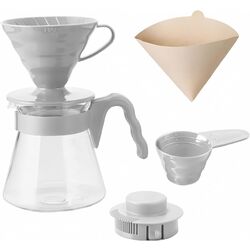 Ibric de cafea Hario V60 VCSD-02-PGR (Transparent/White) Thumb