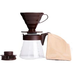 Кофейник Hario V60 VCSD-02CBR-16 (Transparent/Brown) Thumb