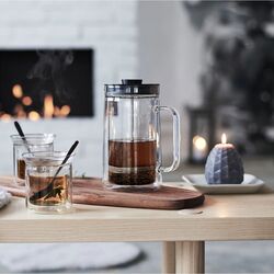 Infuzor ceai Ikea Egentlig sticla 0.9L (Negru/Transparent) Thumb