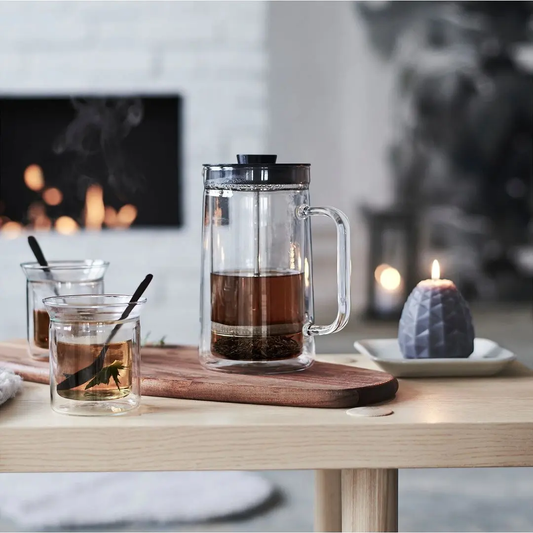 Infuzor ceai Ikea Egentlig sticla 0.9L (Negru/Transparent) - 6