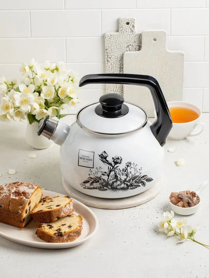 Ceainic Metrot Black Rose (White/Black)