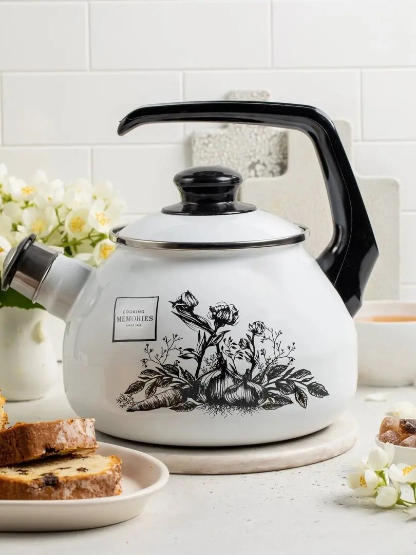 Ceainic Metrot Black Rose (White/Black)