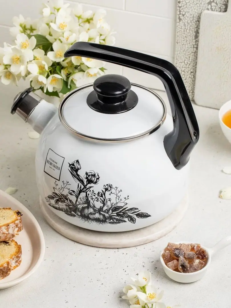 Ceainic Metrot Black Rose (White/Black)