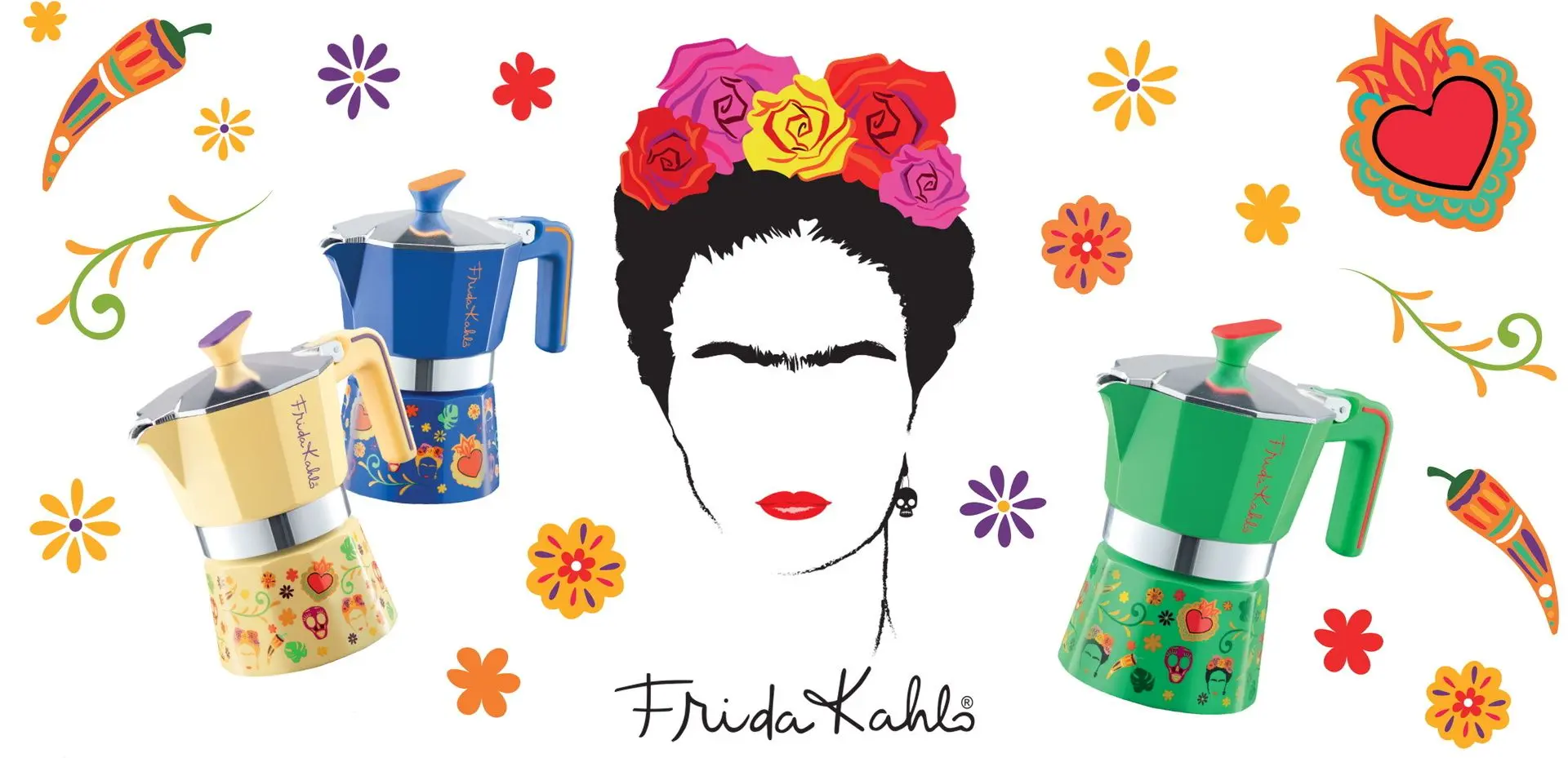 Гейзерная кофеварка Pedrini ‎Frida Kahlo