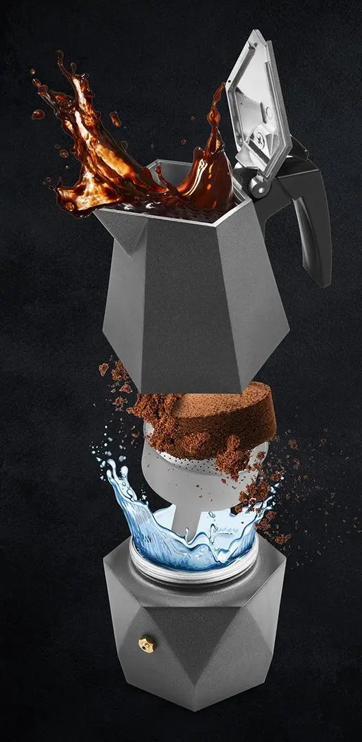 Гейзерная кофеварка Polaris Kontur-4C (Black)