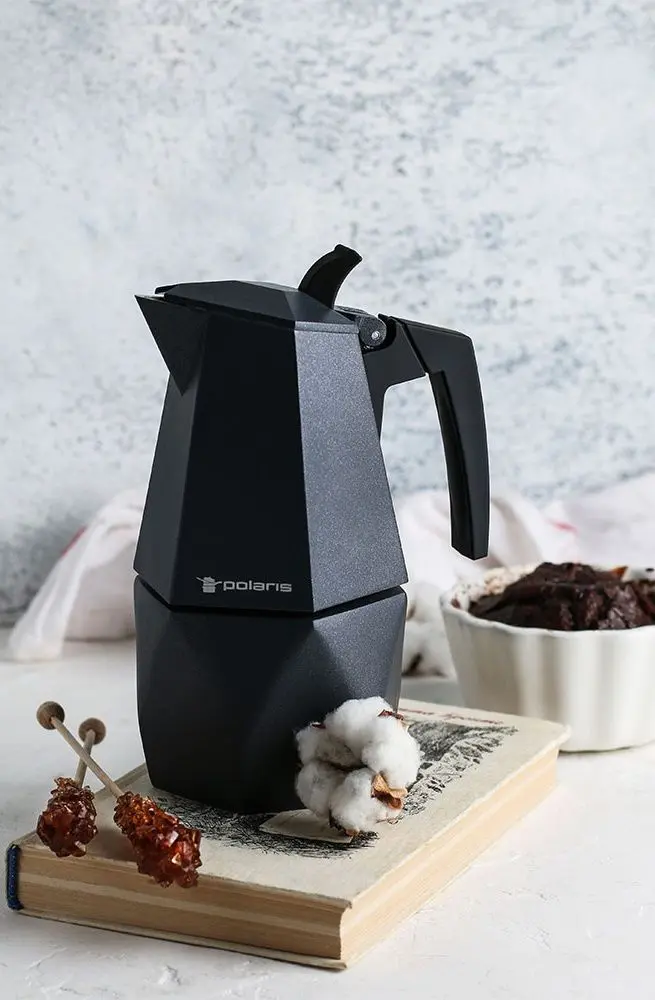 Гейзерная кофеварка Polaris Kontur-4C (Black)